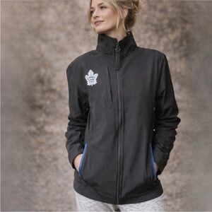 NHL Authentic Pro Fanatics Toronto Maple Leafs Windbreaker Jacket Black Sz Small
